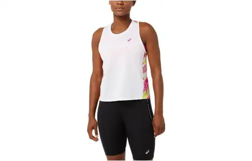 ASICS COLOR INJECTION TANK Tops Women's Pink Crew Neck Moderate Straight Fit