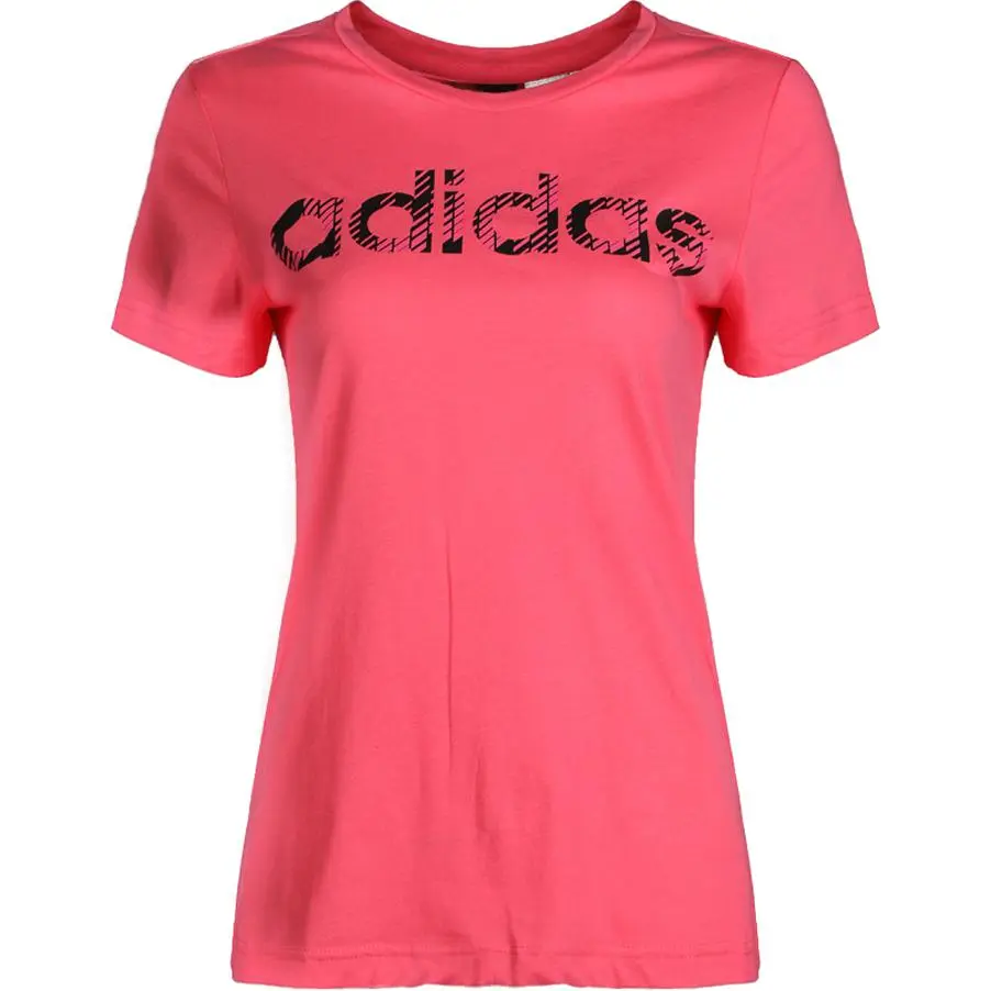 Adidas T-Shirts Women's Red Crew Neck Moderate Straight Fit