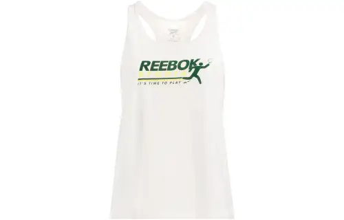 Reebok Tank Tops Women's White Crew Neck Moderate Racerback