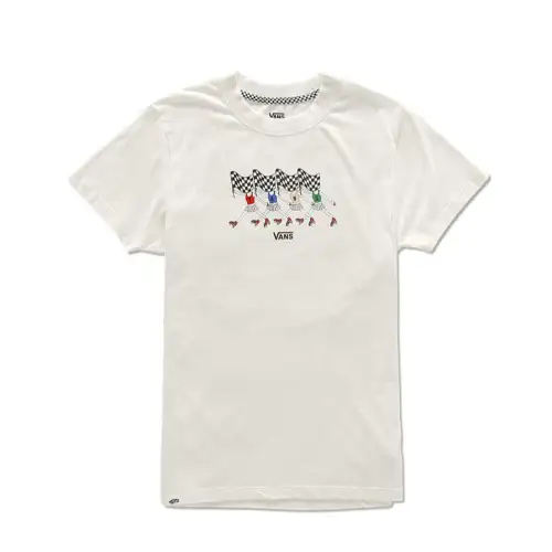 Vans T Shirts Women's White Crew Neck Moderate Straight Fit