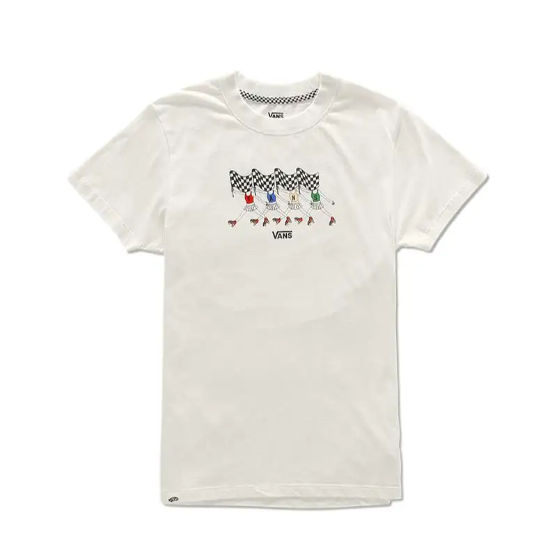 Vans T Shirts Women's White Crew Neck Moderate Straight Fit