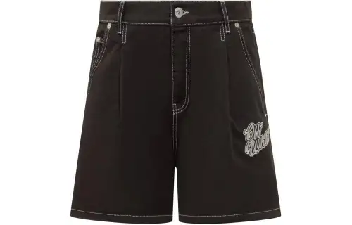 OFF WHITE Embroidered logo Denim Shorts