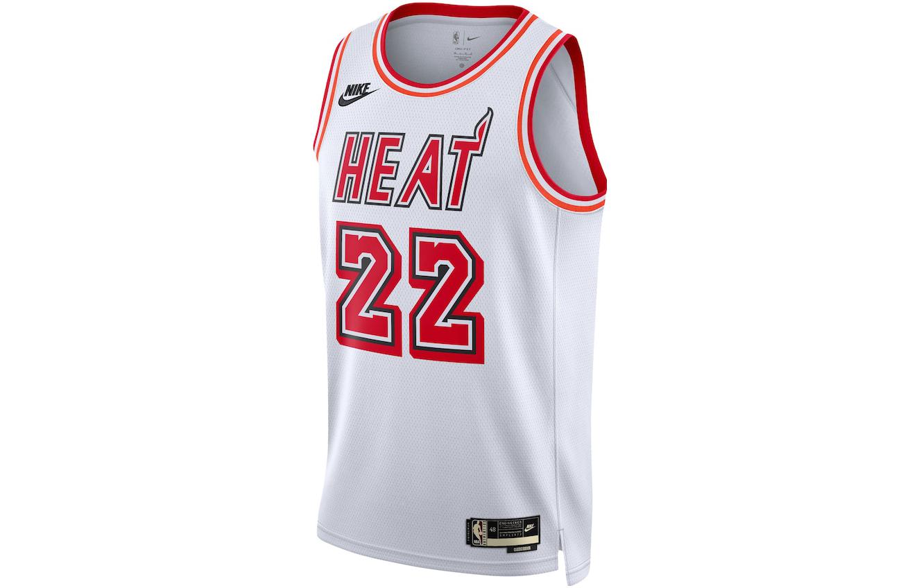 Nike NBA team printed retro version round neck sleeveless SW fan version 22-23 season Heat Butler No. 22 basketball vest, men and women, white