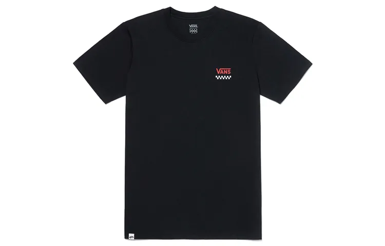 Vans T-Shirts Women's Black Crew Neck Moderate Straight Fit