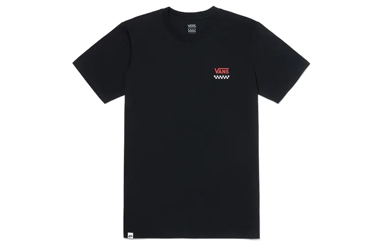 Vans T Shirts Women's Black Crew Neck Moderate Straight Fit