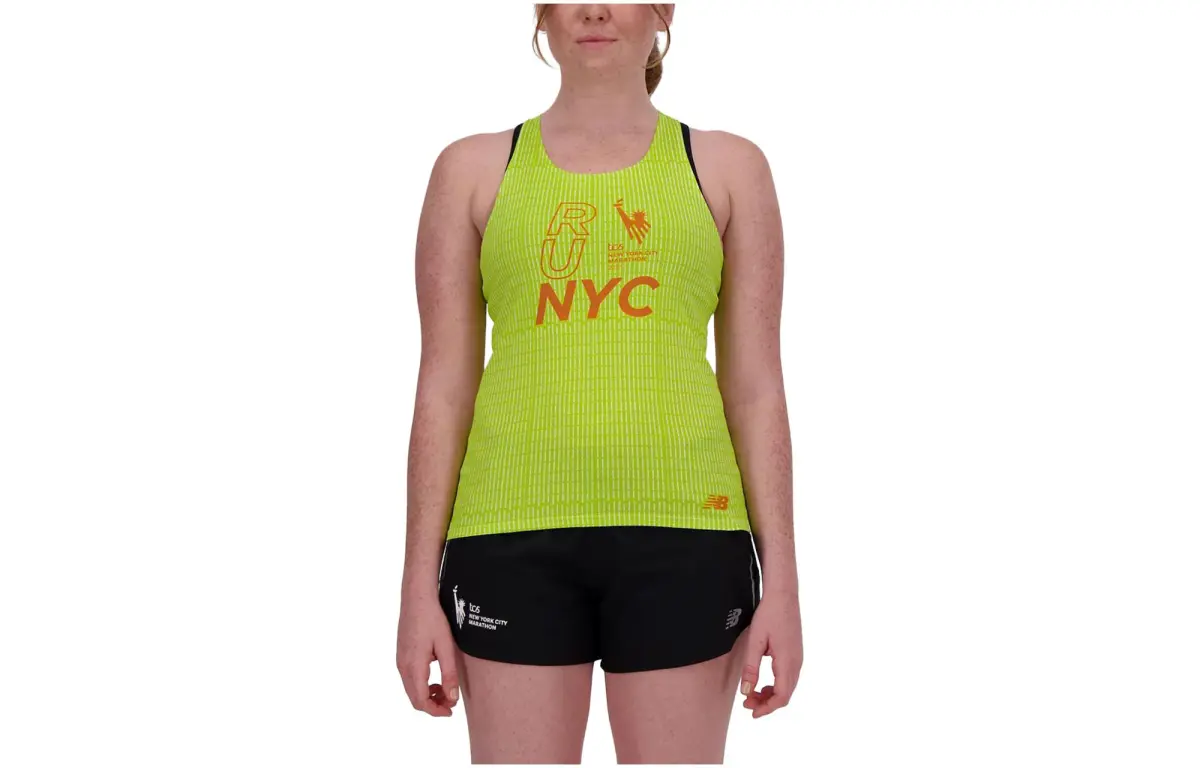 New Balance Tank Tops Women's Green Crew Neck Moderate Nipped-in Waist