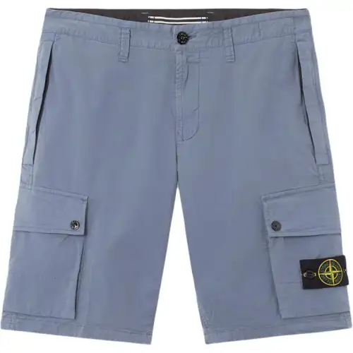 STONE ISLAND Cargo Shorts Men's Avio Blue