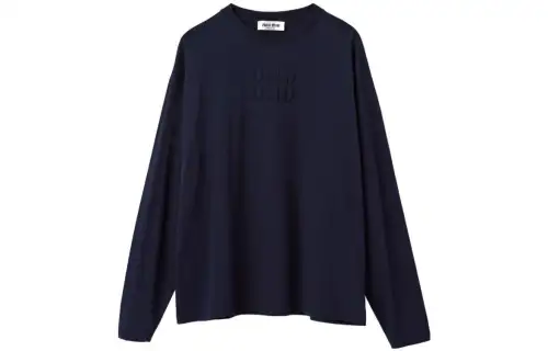 MIU MIU Drop Shoulder Sleeve T Shirt Women's Dark Blue