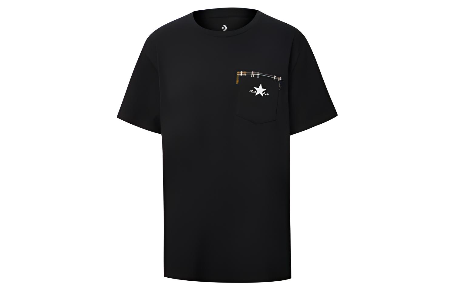 Женская футболка Converse Pocket Crewneck (черная)