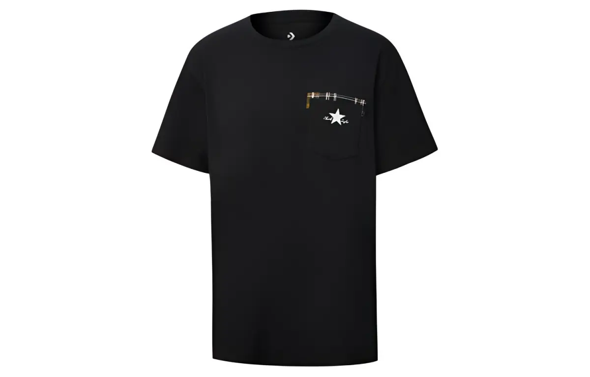 Converse T-Shirts Women's Black Crew Neck Moderate Straight Fit