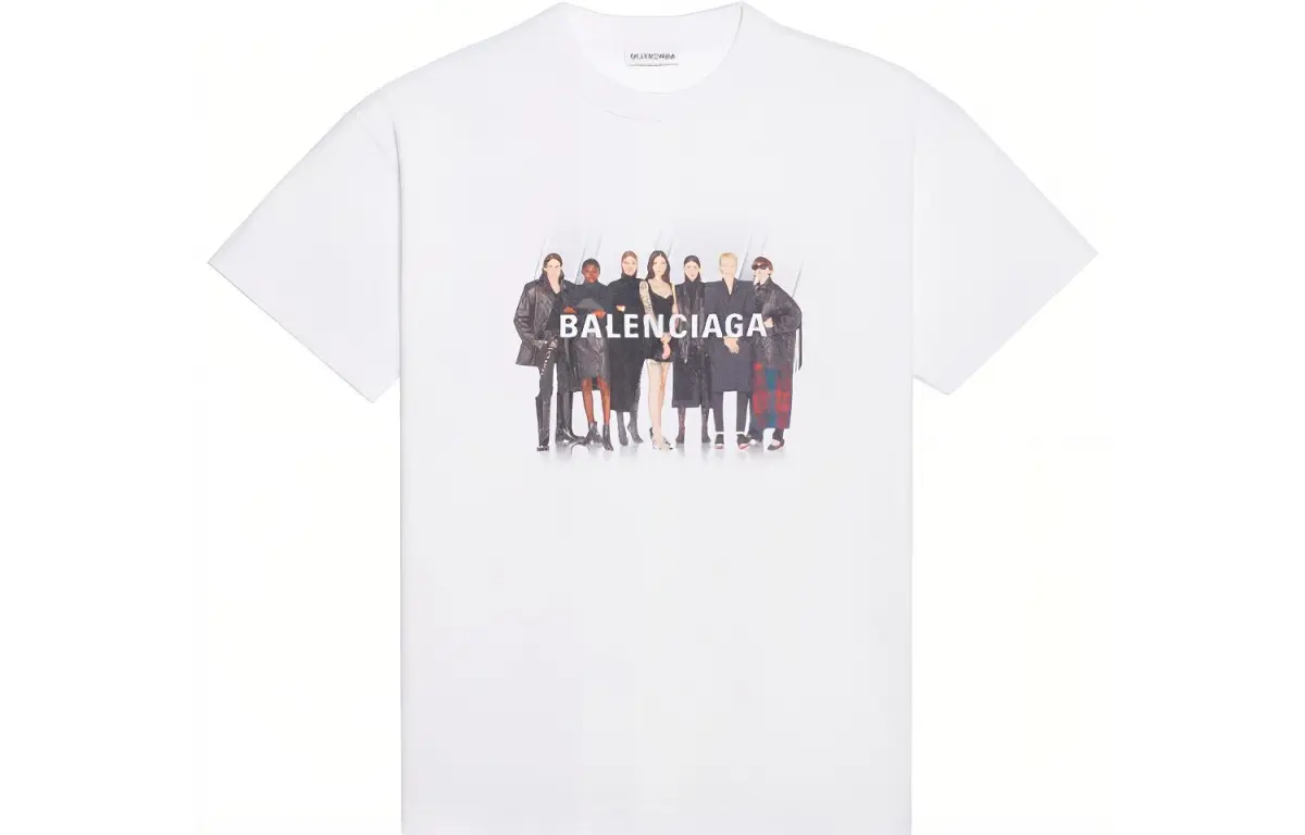Balenciaga Drop Shoulder Sleeve T Shirt Women's White