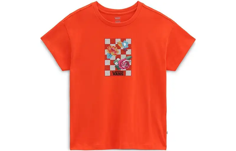 Vans Drop Shoulder Sleeve T Shirt Women's Red
