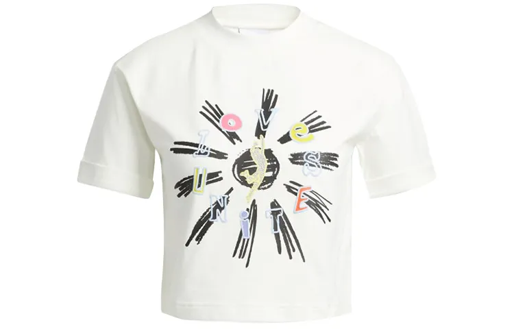 Adidas Originals T-Shirts Women's Ecru Crew Neck Moderate