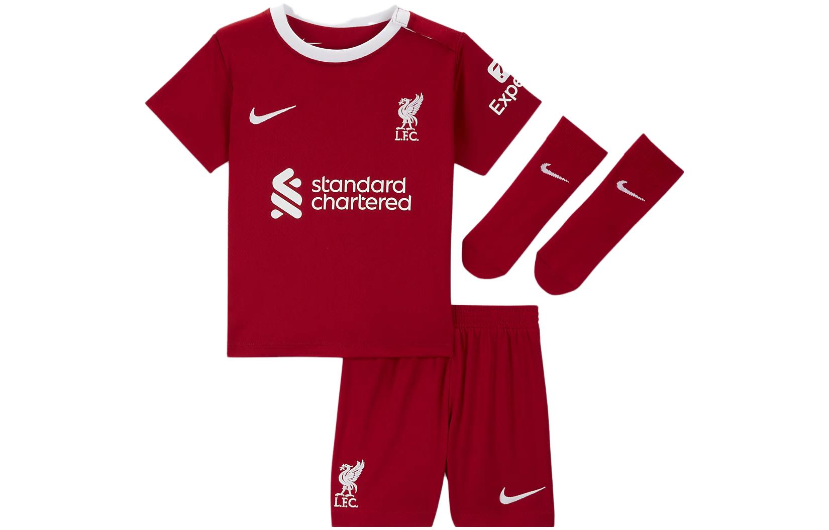 Nike Liverpool 2023/24 Season Sports Apparel Soccer Jersey Sets Kids Moderate Straight Fit