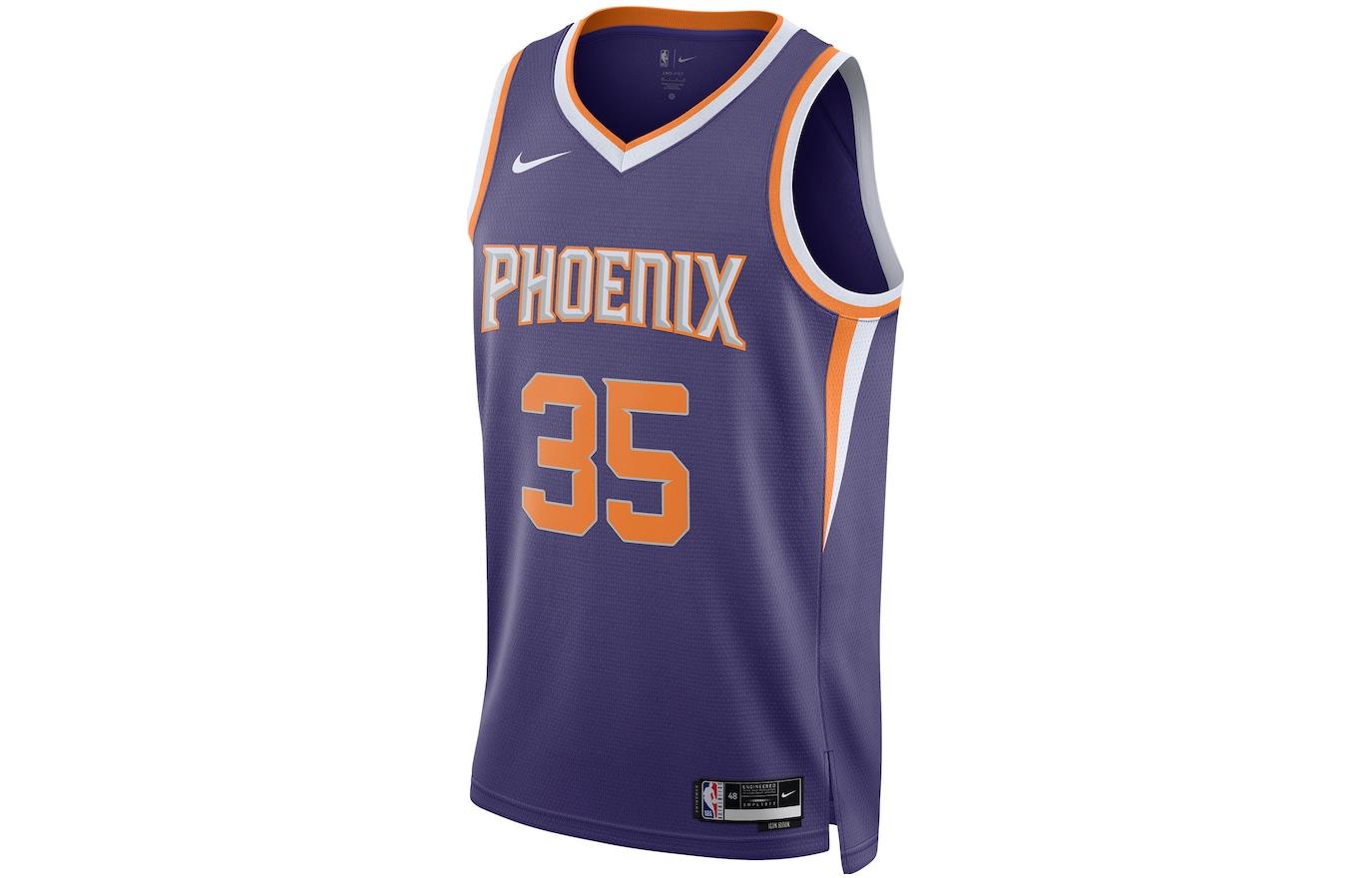 Nike NBA regular sleeveless quick-drying breathable balloon printed basketball vest SW fan version 22-23 season logo limited Suns Durant No. 35 basketball vest men and women same style purple