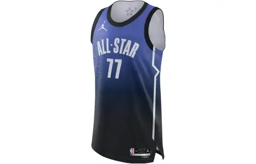 Jordan NBA AU Player Edition 2023 All-Star Luka Doncic No. 77 Printed Color Block Sports Quick-Drying Breathable Slit American Basketball Vest Men's Sapphire Blue
