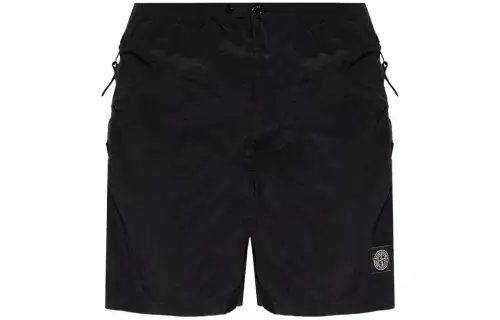 STONE ISLAND Logo patch Crinkled Swim Shorts