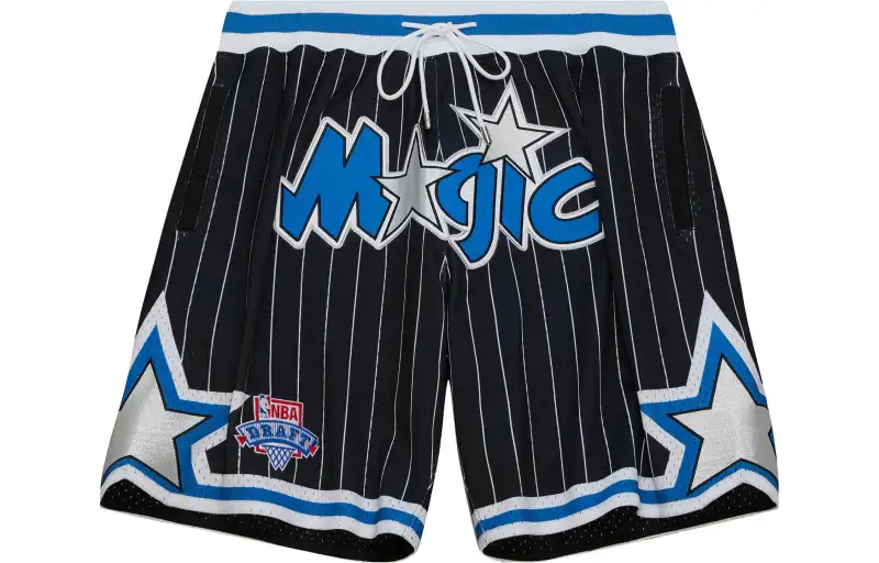 Mitchell & Ness × Just Don Orlando Magic 1993-94 season American retro classic Logo mid-waist loose basketball pants, same style for men and women, black