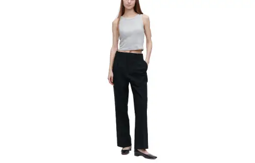 UNIQLO Tank Tops Women's Gray Crew Neck Moderate Straight Fit