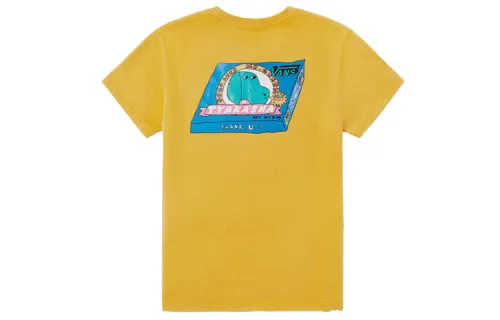 Vans Asia Artist Collection T Shirts Women's Yellow Crew Neck Moderate Straight Fit