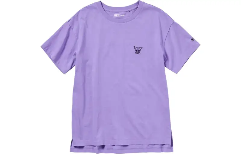 UNIQLO Drop Shoulder Sleeve T Shirt Women's Purple