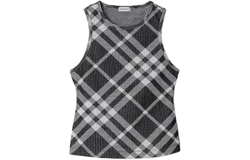 Burberry Checked Stretch Tank Top