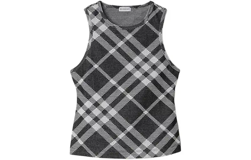 Burberry Checked Stretch Tank Top
