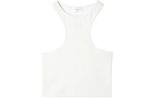 OFF-WHITE Logo-embroidered Cropped Tank Top