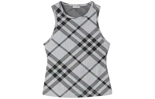 Burberry Checkered Crewneck Sleeveless Top