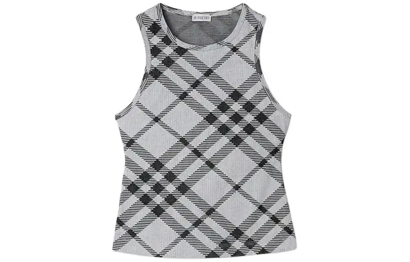 Burberry Checkered Crewneck Sleeveless Top