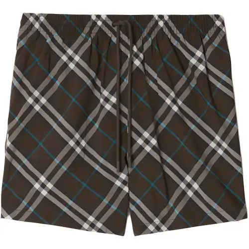 Burberry checked drawstring-waist swim shorts