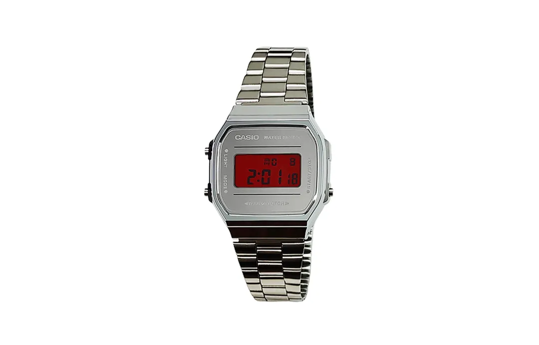 CASIO Custom Collection Quartz Movement Stainless Steel Strap Watch Men's Watches Red Watch Dial