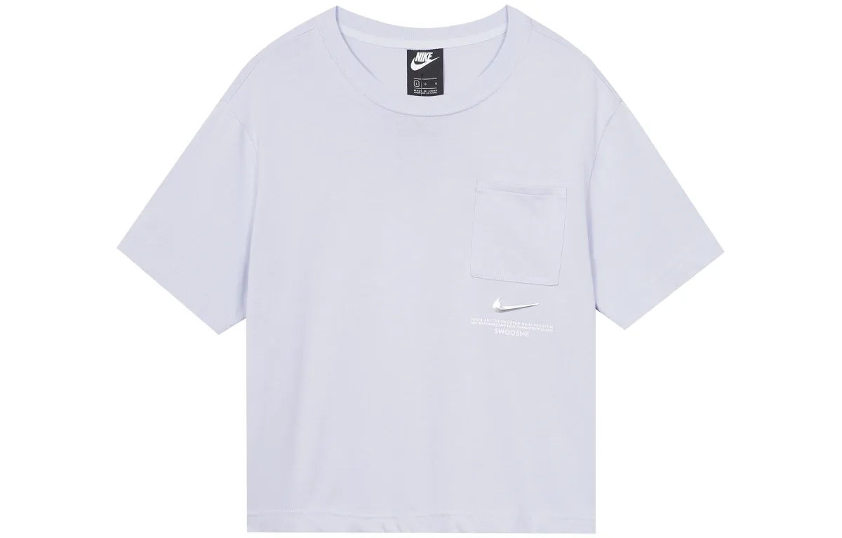 Nike Crop Tops Women's Purple Crew Neck Moderate