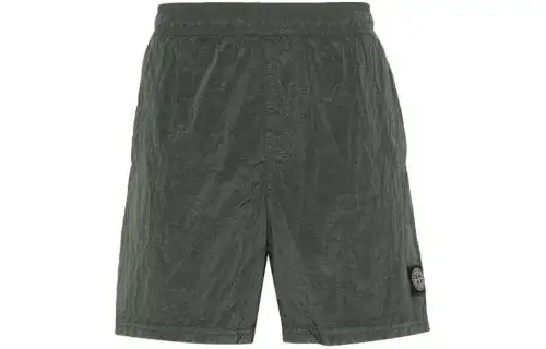 STONE ISLAND Compass-Patch Crinkled Finish Swim Shorts