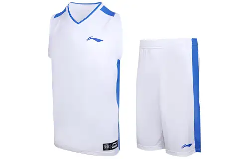 Li Ning, T-shirt with a round collar for training, basketball shorts, white set, loose fit, men's style