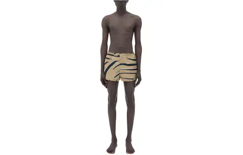 Bottega Veneta Animal Print Nylon Swim Boxer Beach Shorts Men's Sesame