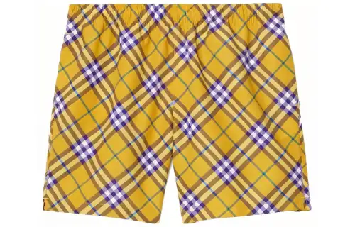 Burberry Check Printed Knee Length Swim Shorts
