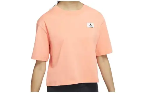 Jordan Crop Tops Women's Pink Crew Neck Moderate