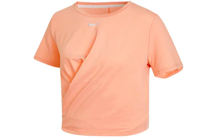 Nike Crop Tops Women's Light Madder Root Brown Crew Neck Moderate