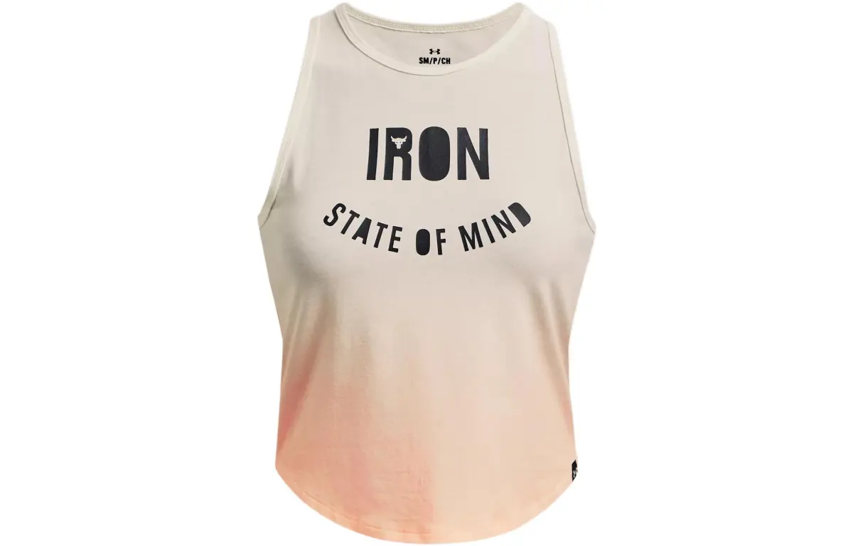 Under Armour Project Rock Tank Tops Women's White Crew Neck Moderate Other
