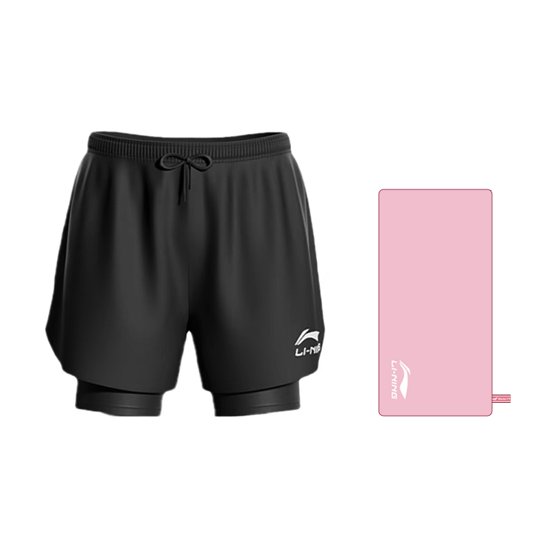 Li Ning Swimming Shorts Professional Training Swimming Cap Swim Goggles Swim Bag Shorts Set Men's
