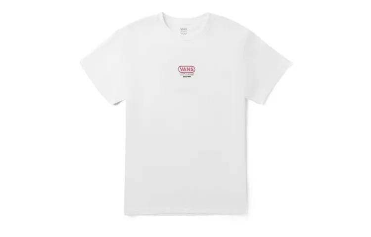 Vans T Shirts Women's White Crew Neck Moderate Straight Fit