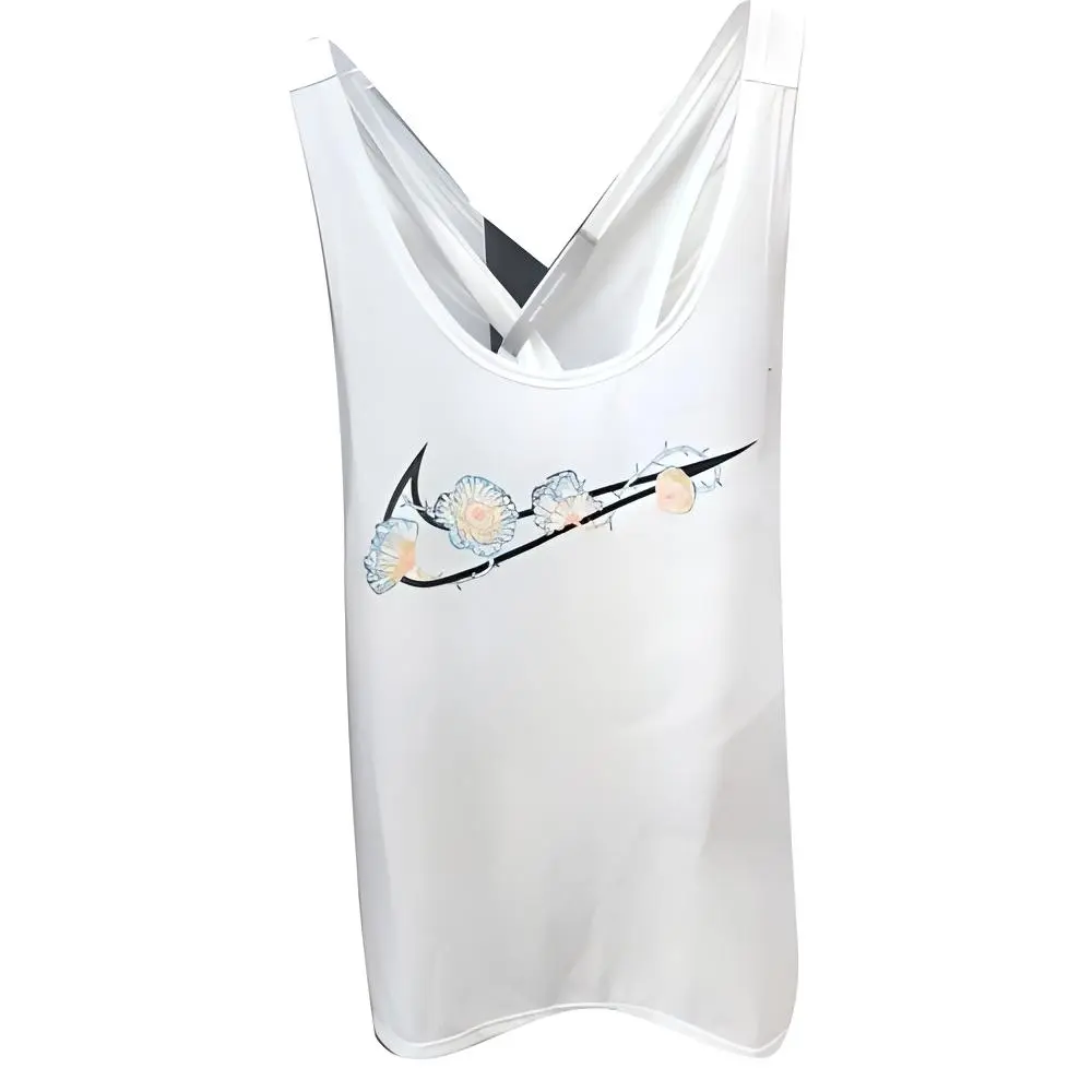 Nike Tank Tops Women's White Crew Neck Moderate Straight Fit