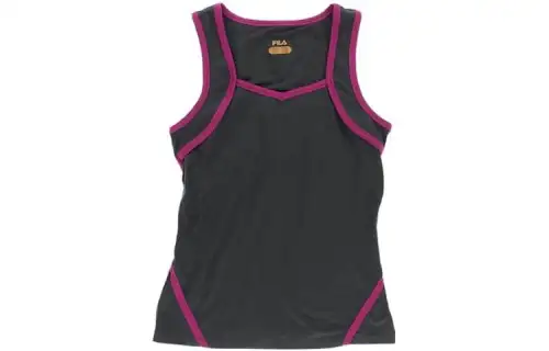 FILA Tank Tops Women's Purple V Neck Moderate Straight Fit