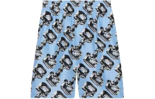 GUCCI 3D Glass Horsebit Printed Shorts