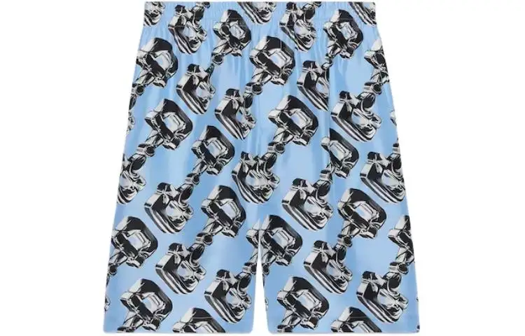 GUCCI 3D Glass Horsebit Printed Shorts