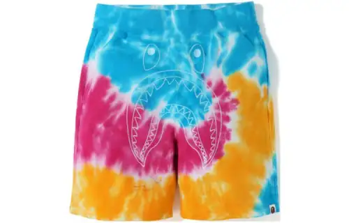 A BATHING APE Shark, camouflage coloring book, shorts, with embroidery, print