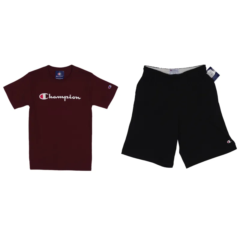 Champion Casual Sportswear Unisex Burgundy+Black