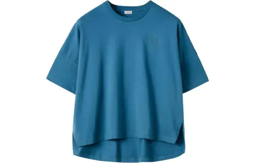 LOEWE Crop Tops Women's Blue Crew Neck Moderate