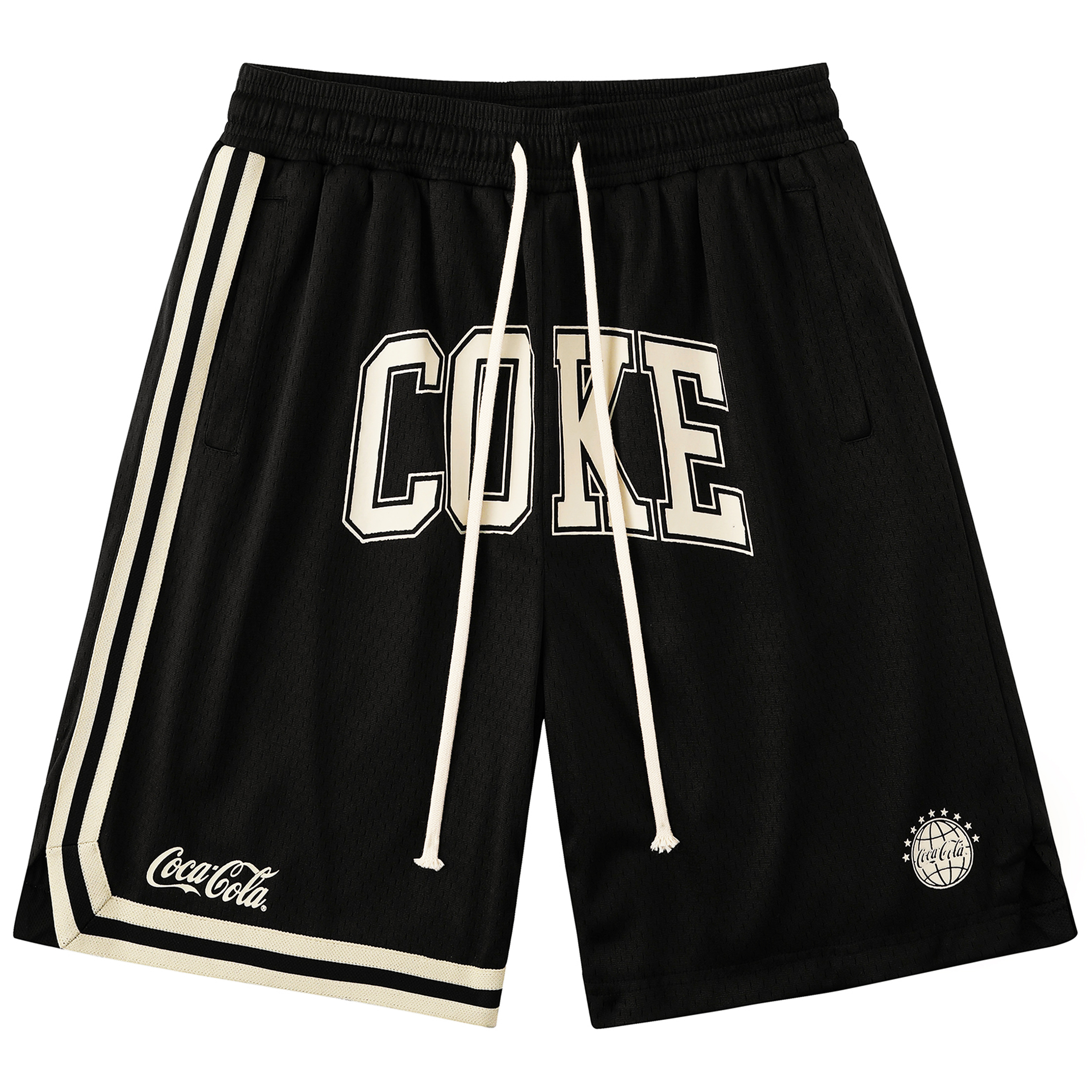Coca-Cola Asymmetrical breathable sports basketball shorts for men and women, Cola